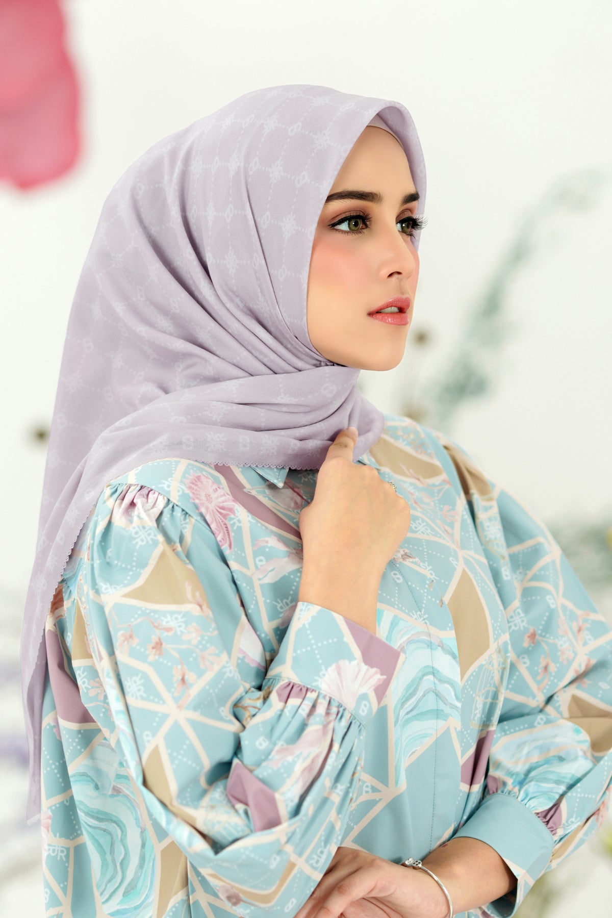 Xanadu Monogram Voal Square - Lilac