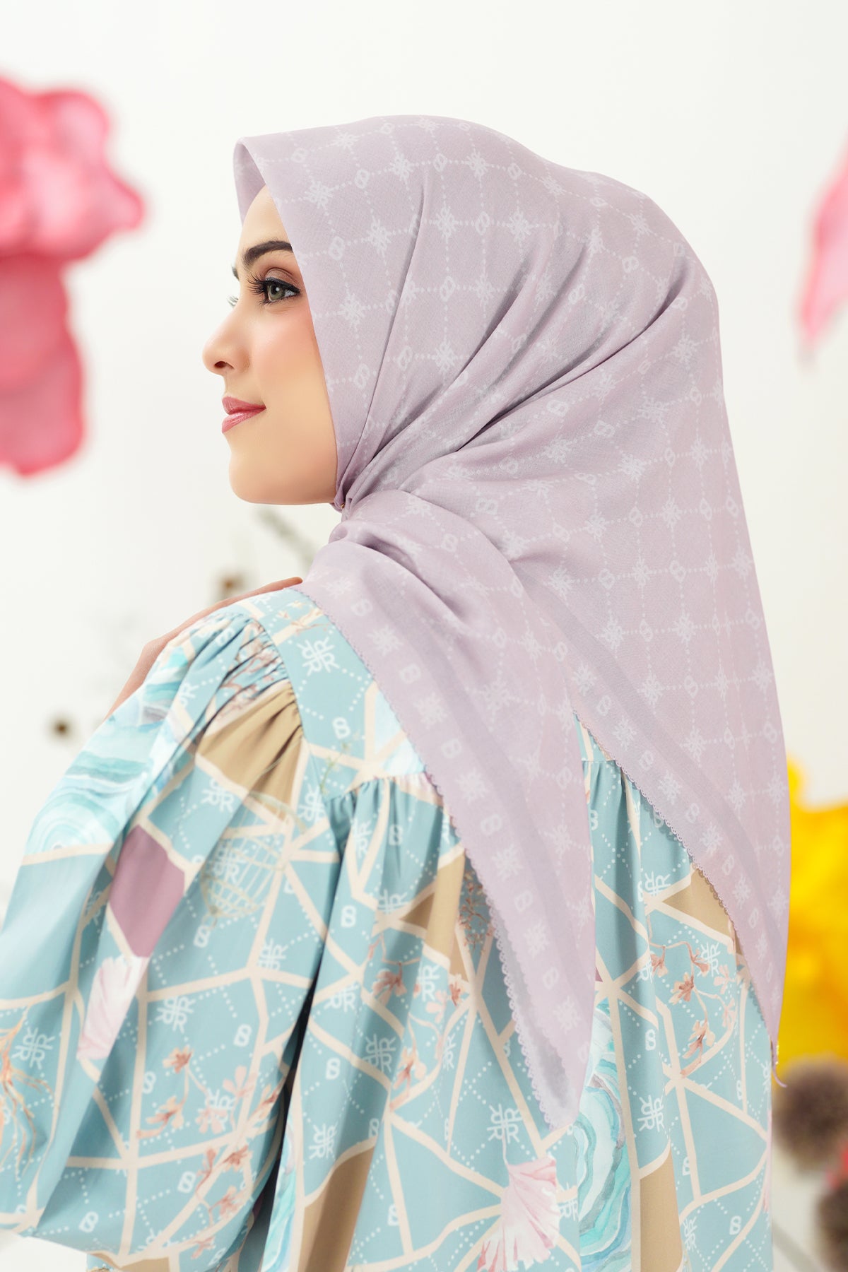 Xanadu Monogram Voal Square - Lilac