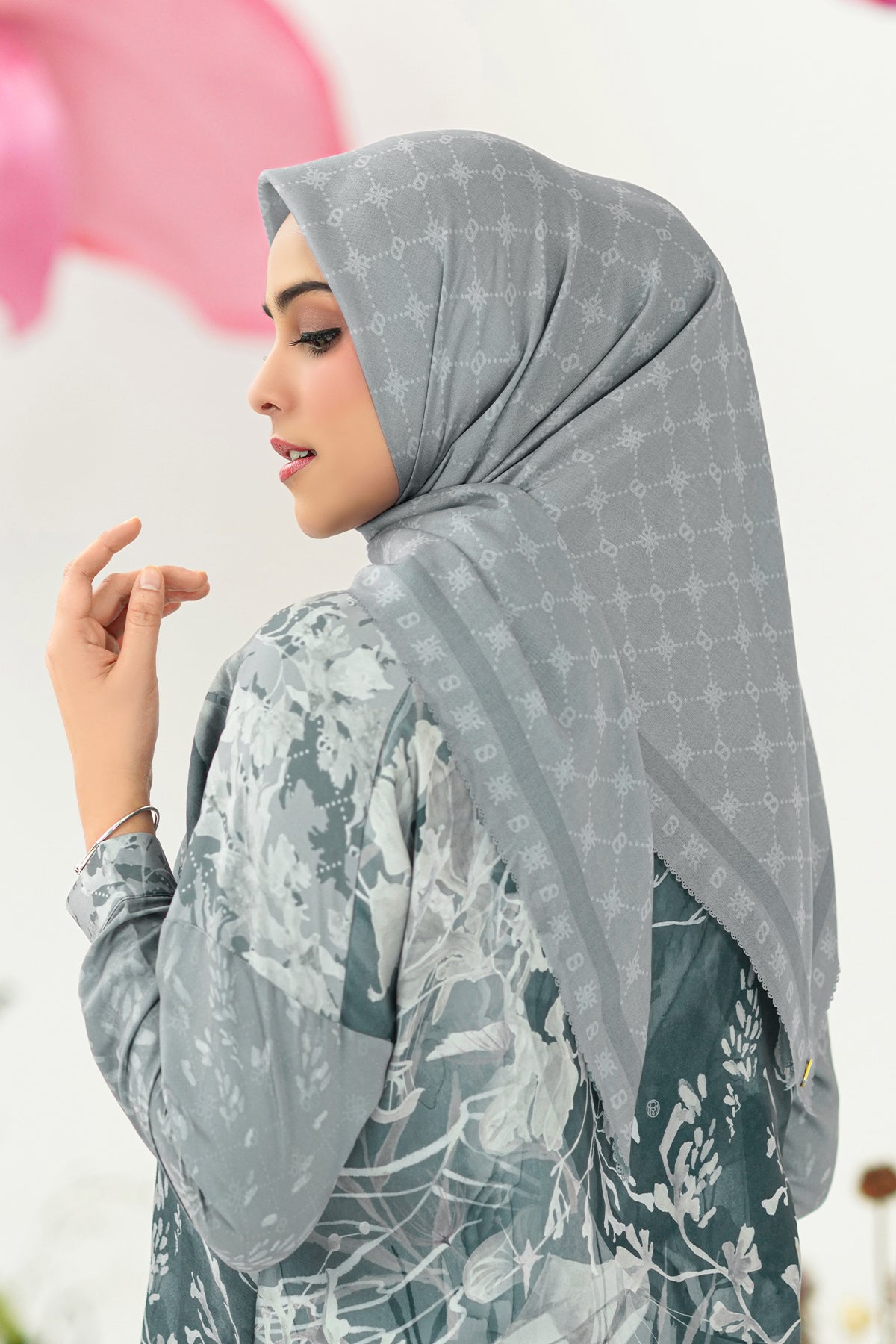 Xanadu Monogram Voal Square - Tornado