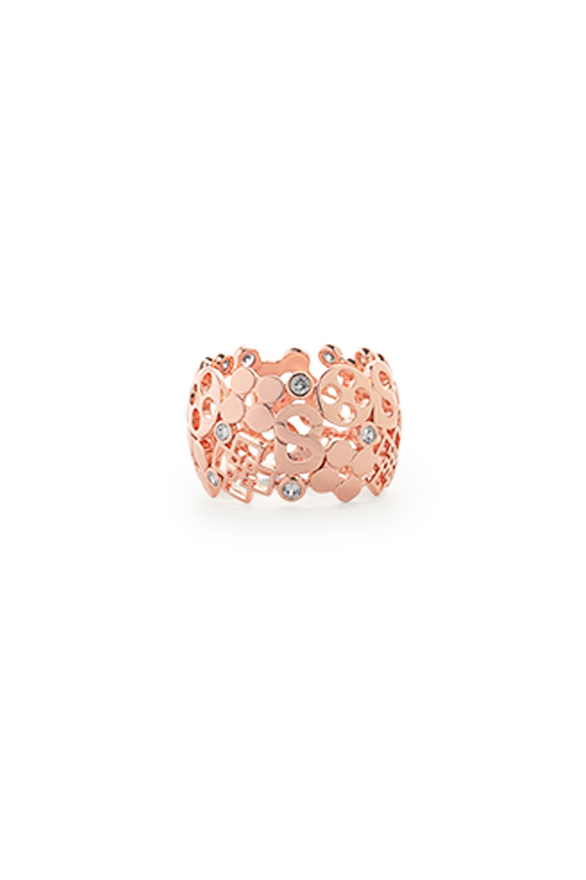 Monogram Ring Brooch - Rose Gold