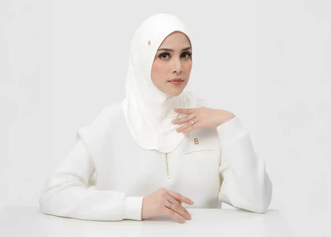 Jilbab Warna Broken White 