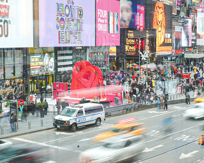 Buttonscarves Giant Pop-Up Installation at New York Times Square