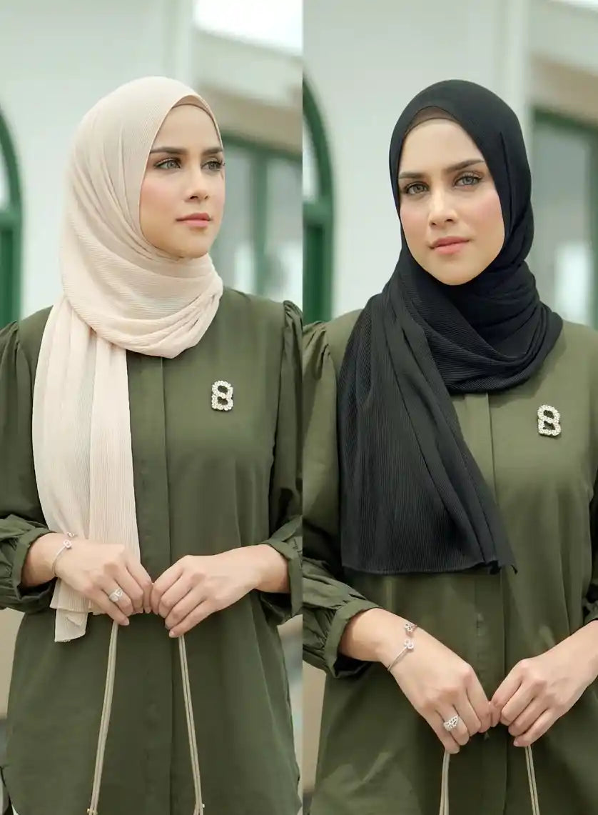 Baju Hijau Army Cocok dengan Jilbab Warna Apa