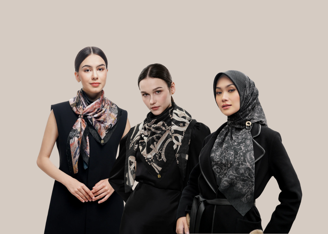 Jilbab Hitam Polos dan Motif