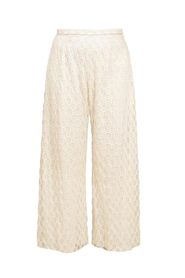 Monogram Culotte Pants - Cream