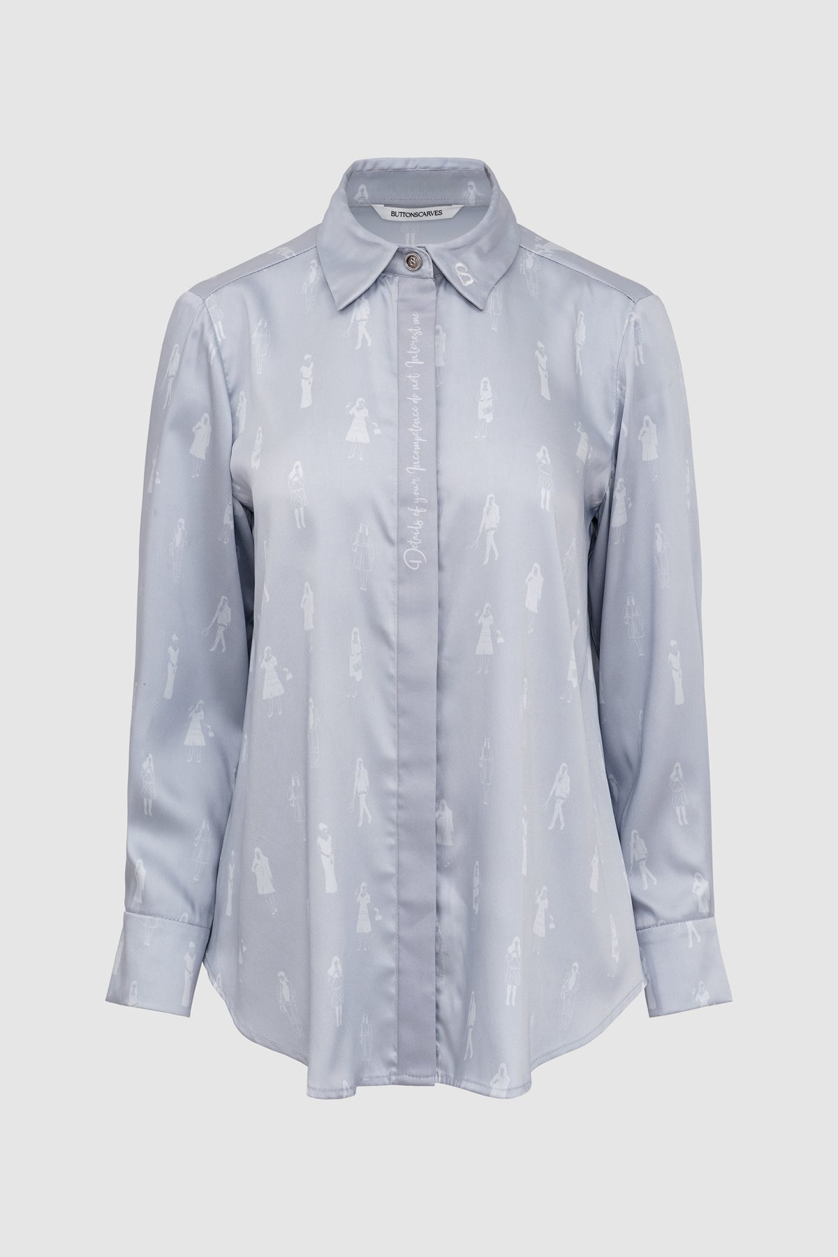 The Editor Satin Shirt - Grey