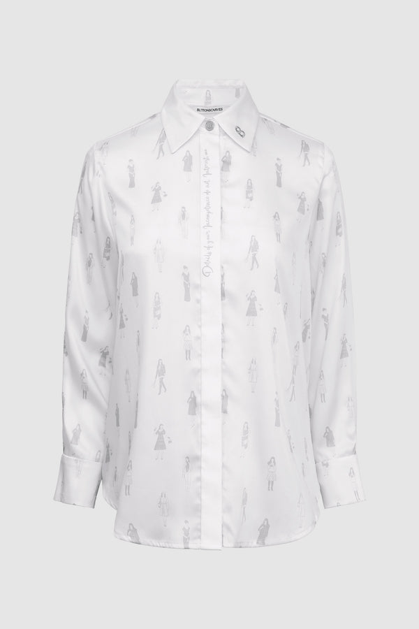 The Editor Satin Shirt - White