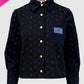 Nagita Denim Crop Shirt - Navy