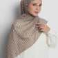 axis tie back shawl in driftwood by buttonscarves front view