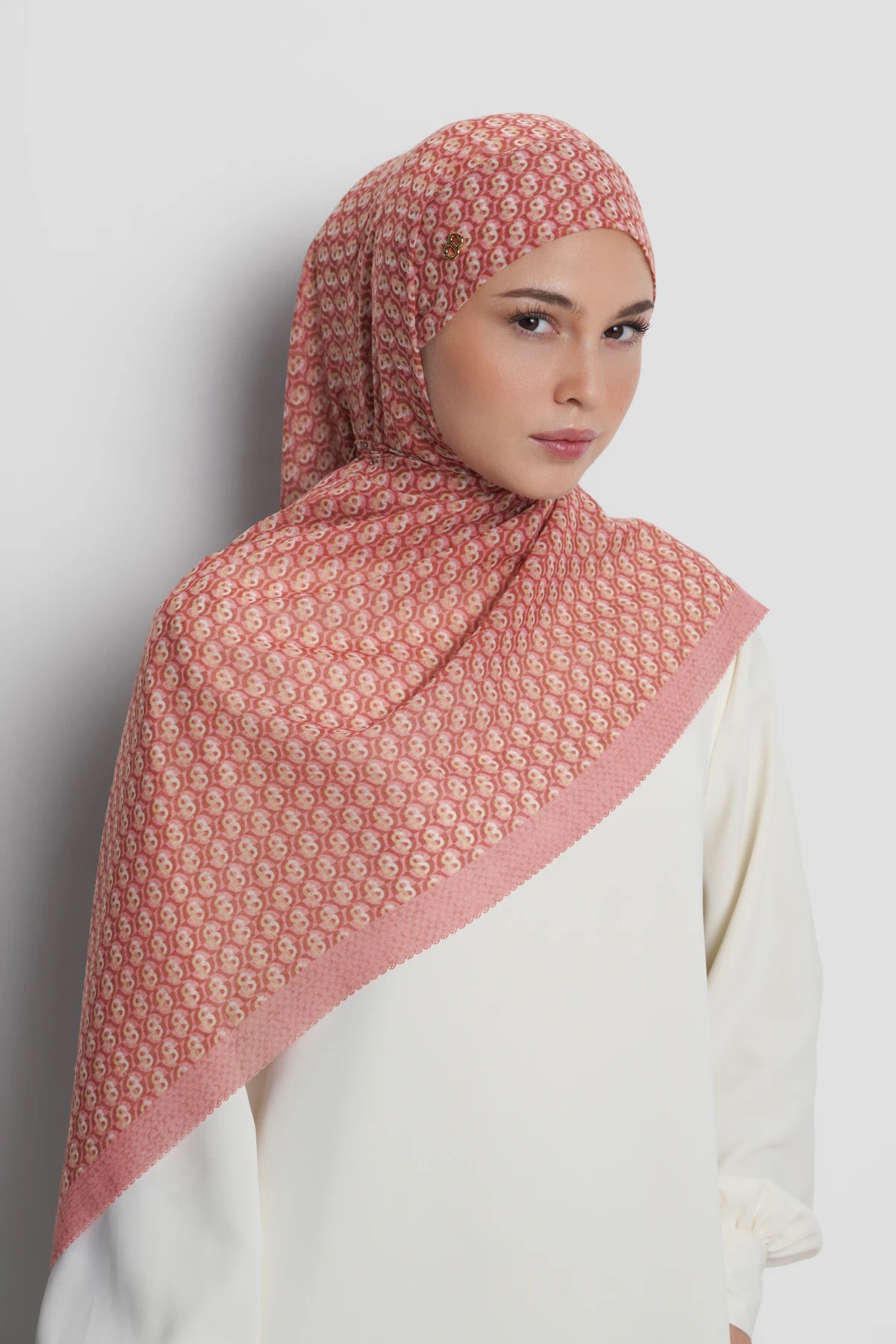 axis tie back shawl in mauveglow by buttonscarves front view