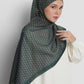 axis tie back shawl in sea moss by buttonscarves front view