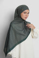 axis tie back shawl in sea moss by buttonscarves front view