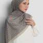 axis tie back shawl in feather gray by buttonscarves front view