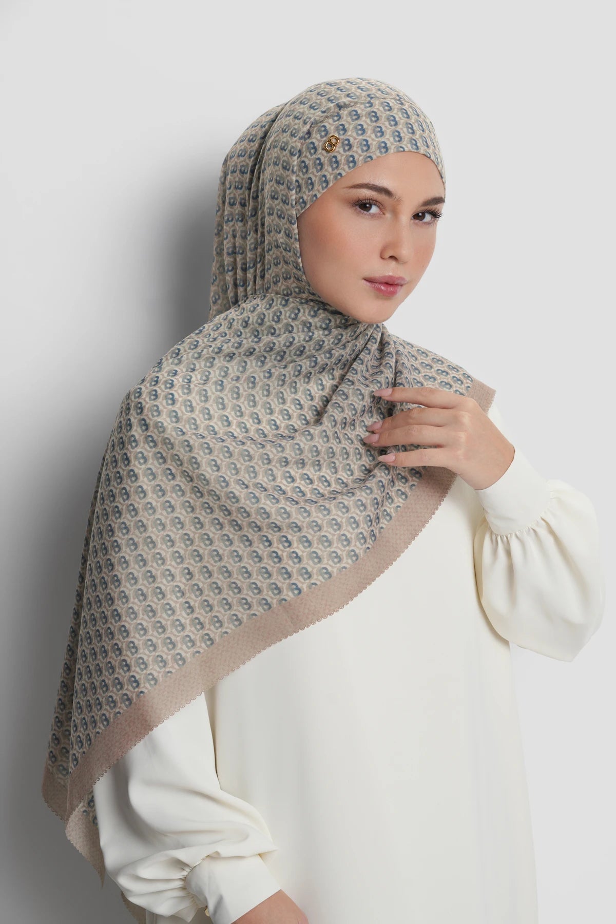 axis tie back shawl in winter twig by buttonscarves front view