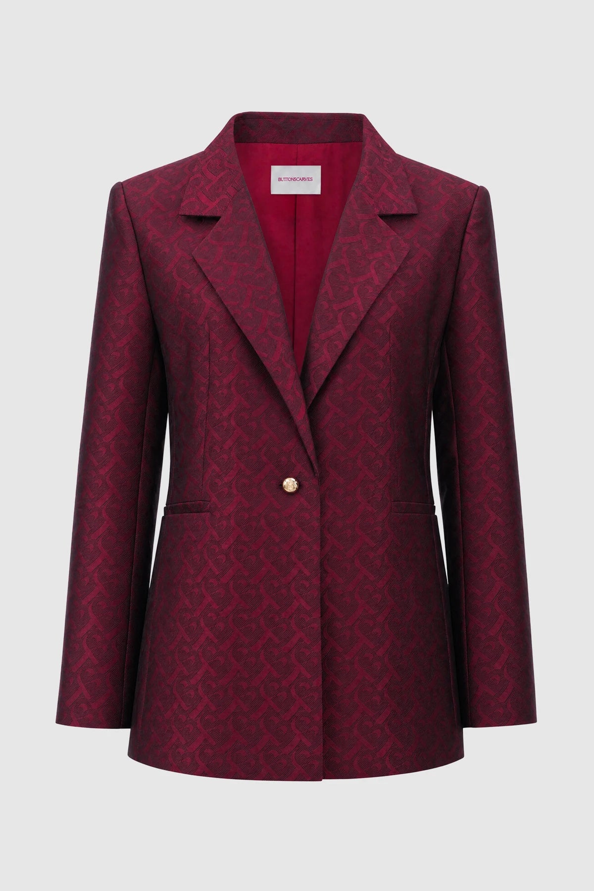 Bimu Jacquard Blazer - Maroon