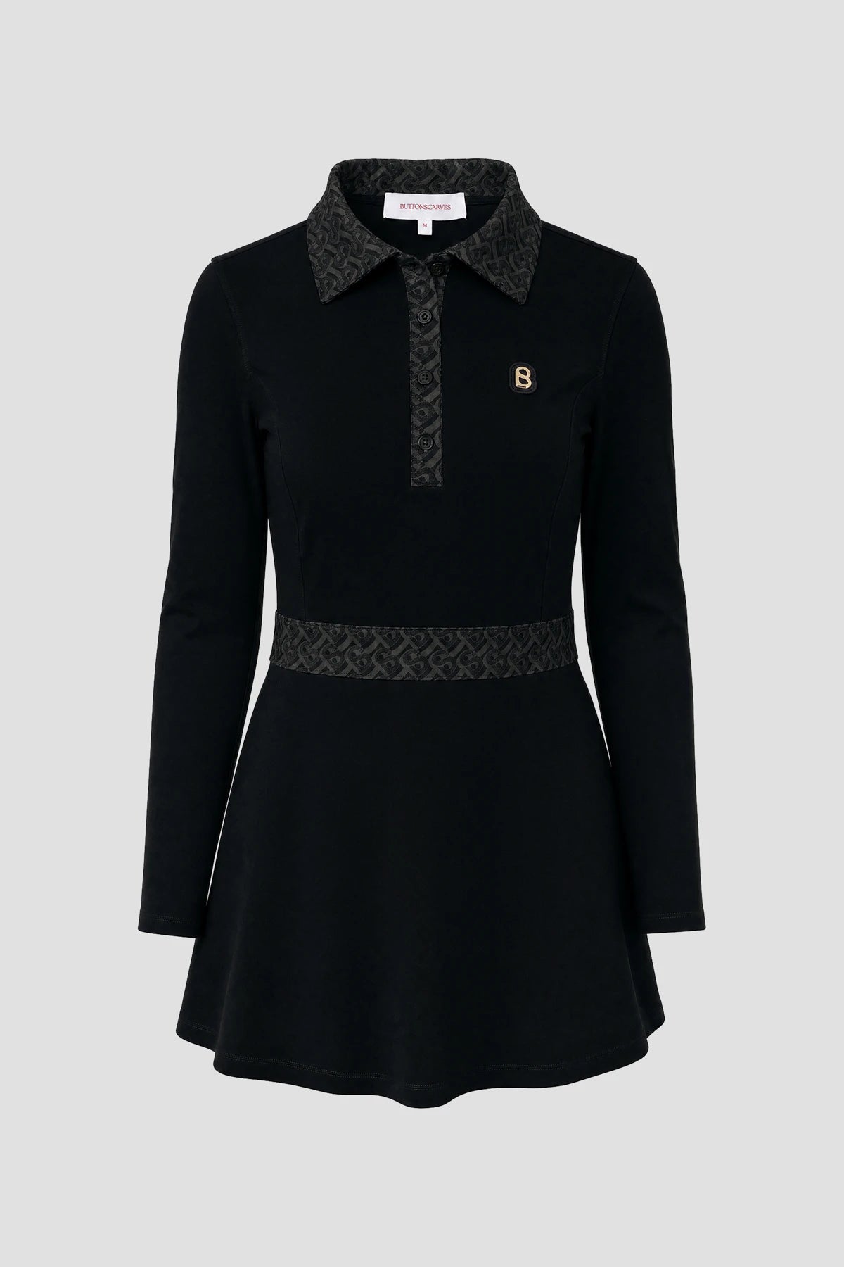 bimu polo dress in black by buttonscarves 