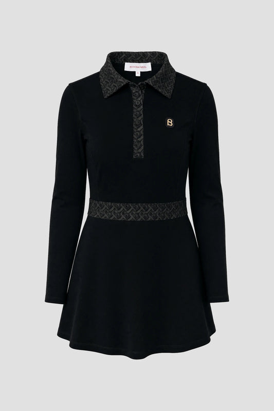 bimu polo dress in black by buttonscarves 