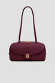 bria shoulder bag in burgundy by buttonscarves front view