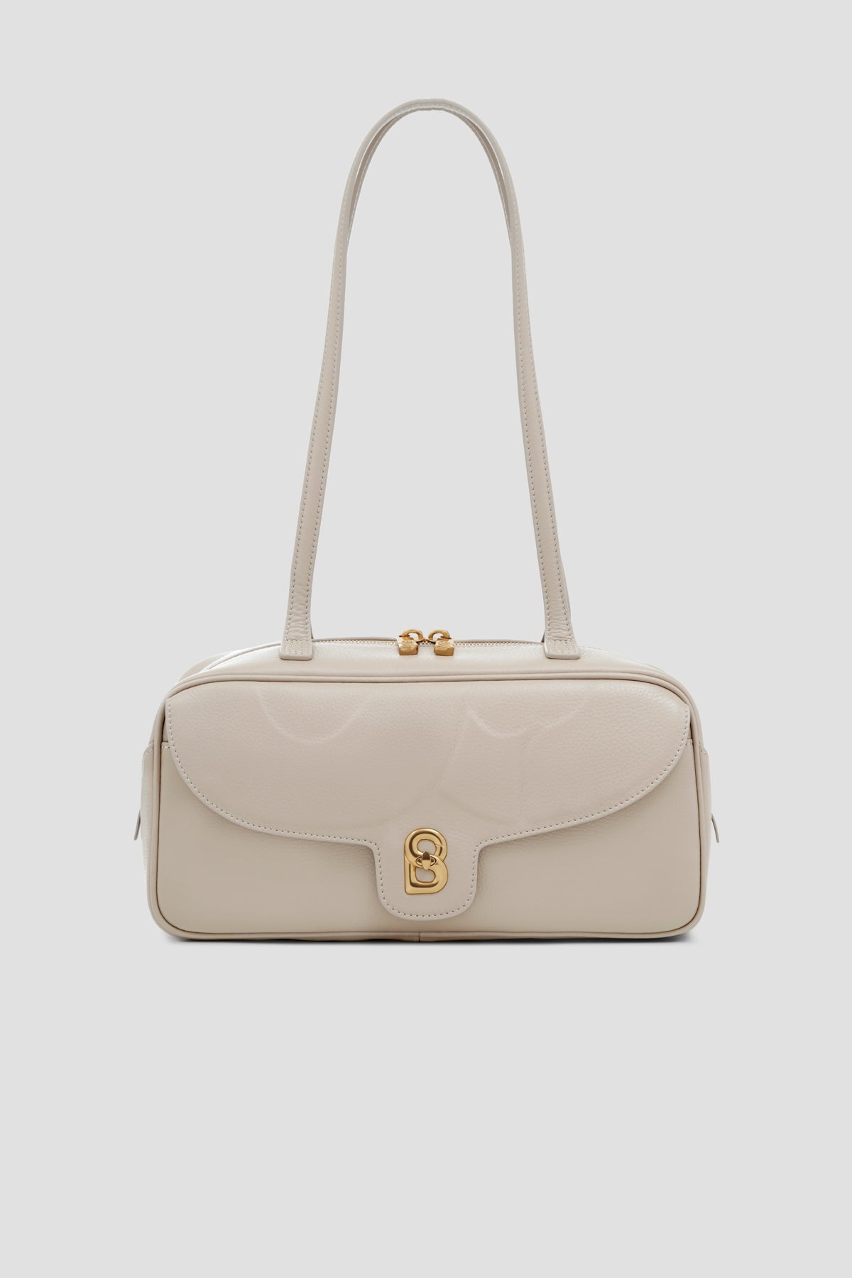 bria shoulder bag in lamb by buttonscarves front view