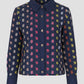 nagita crop shirt in navy by buttonscarves 