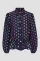 Nagita Peplum Shirt - Navy