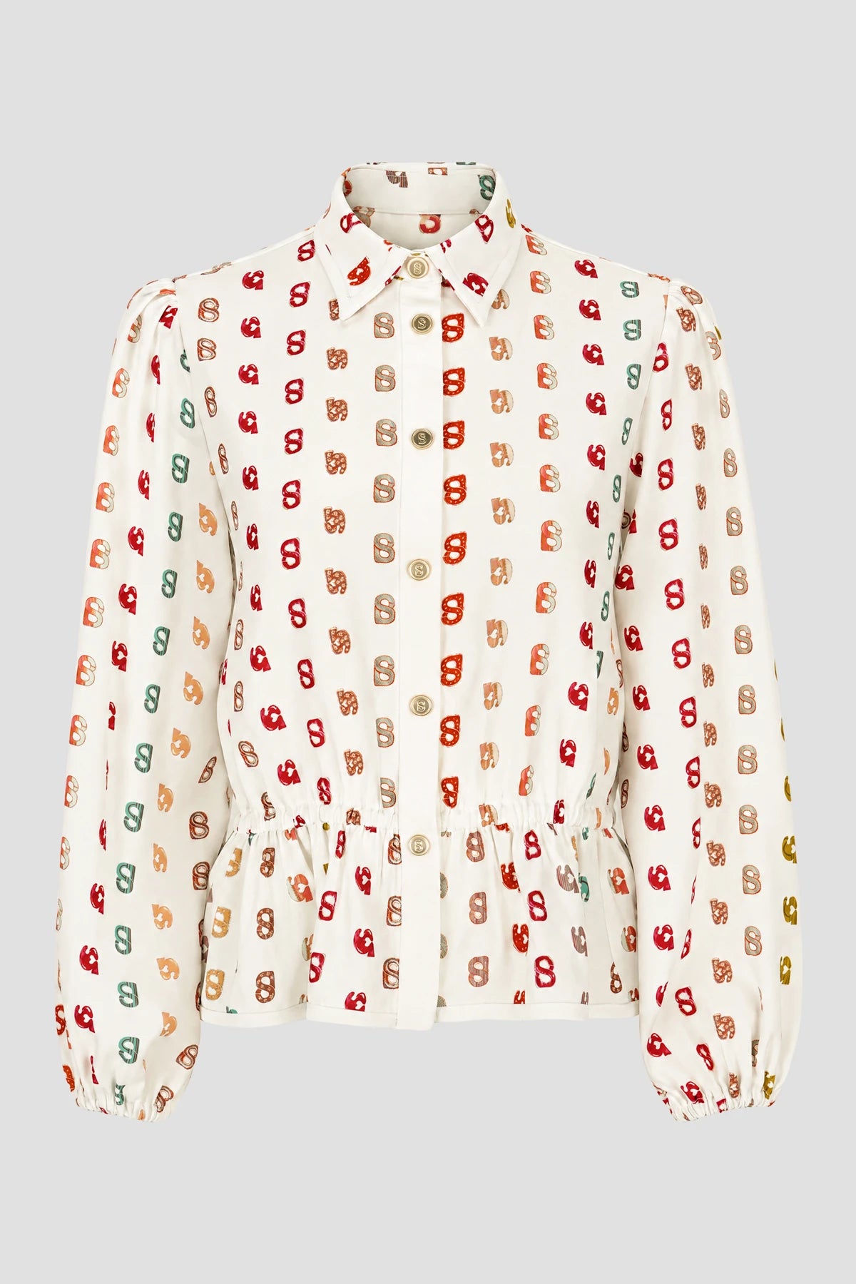 Nagita Peplum Shirt - White