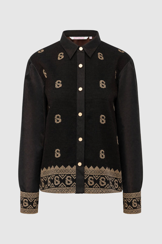 Deli Etoffe Crop Shirt - Brown