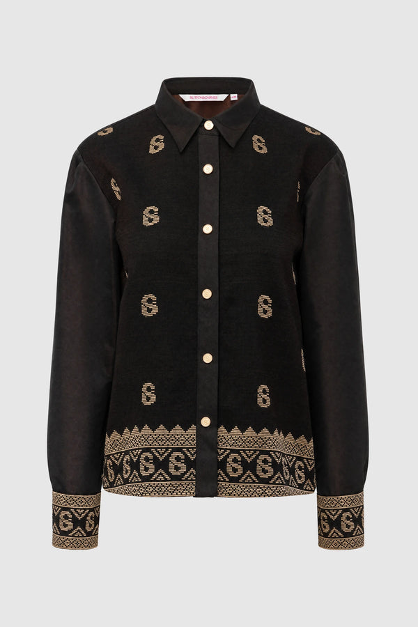 Deli Etoffe Crop Shirt - Brown