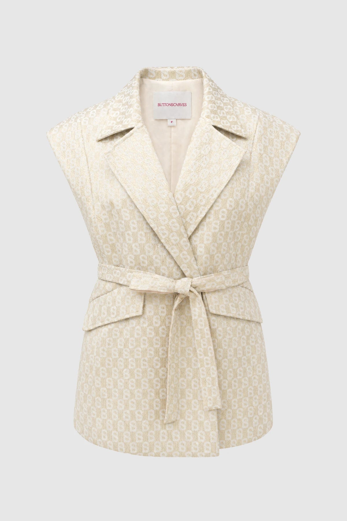 Freya Jacquard Vest - Champagne Gold