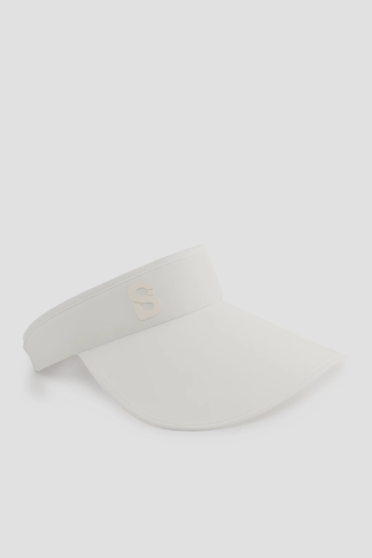 hailey visor hat in broken white by buttonscarves front view