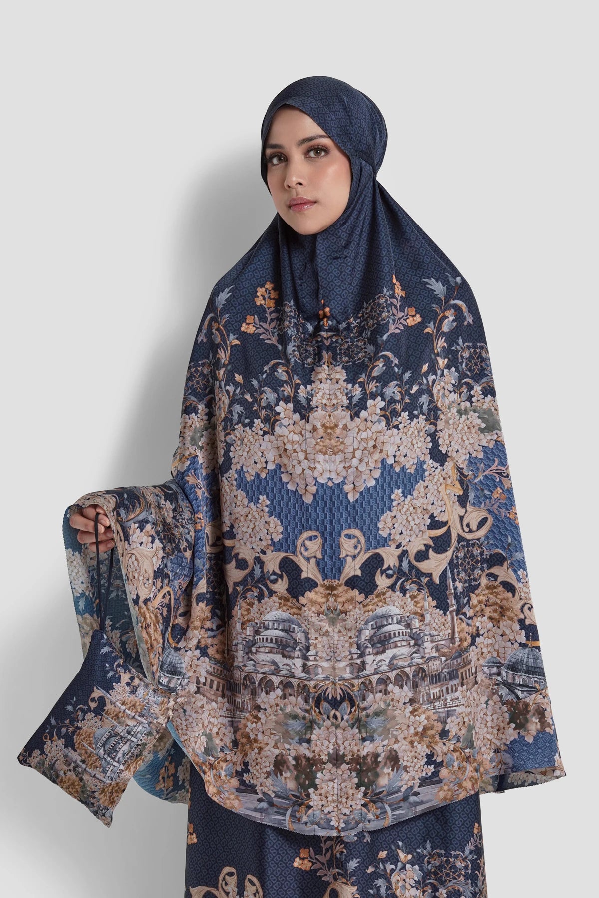 istanbul satin silk prayer robe in bosphorus by buttonscarves 