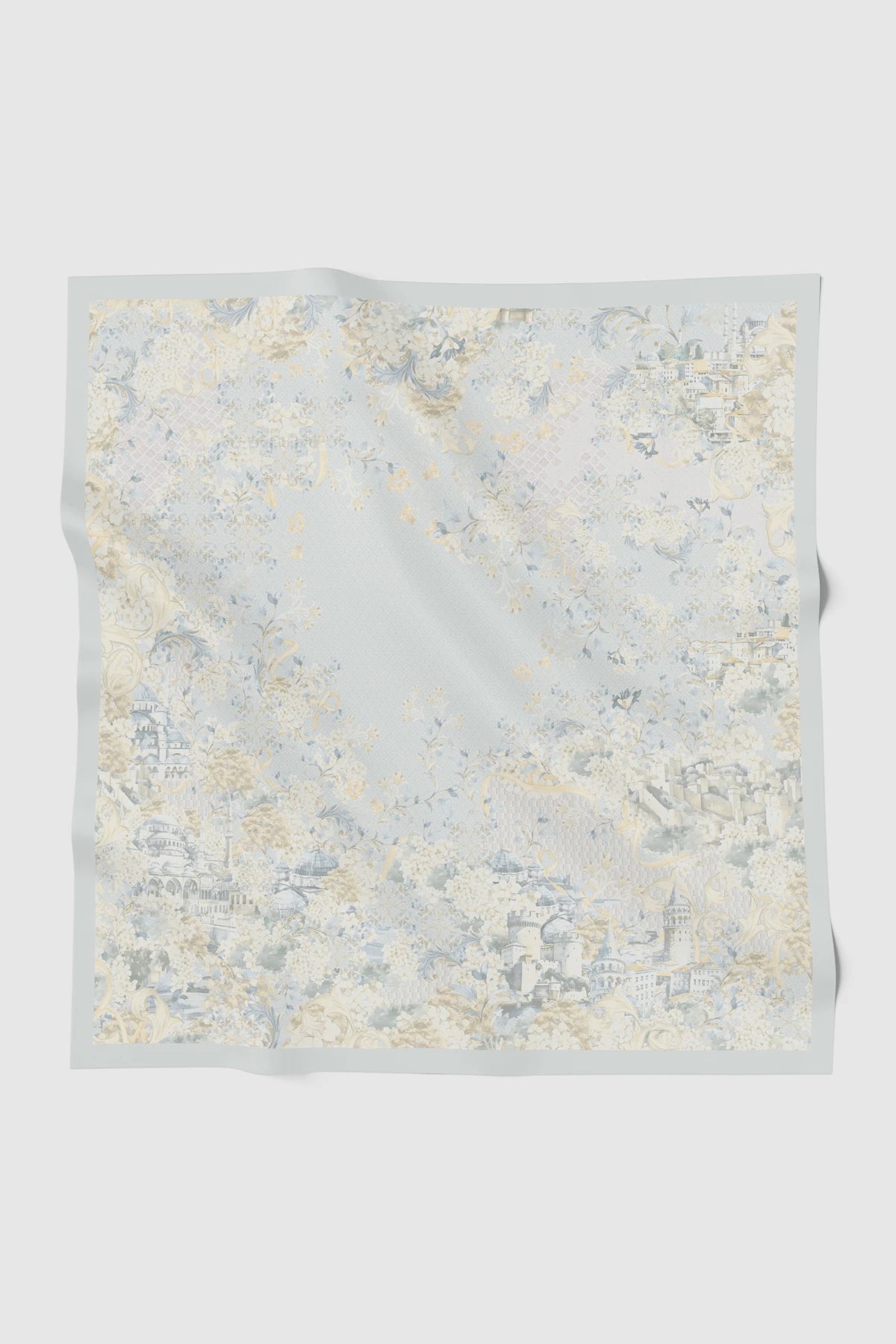 istanbul printed square scarf in dove by buttonscarves 