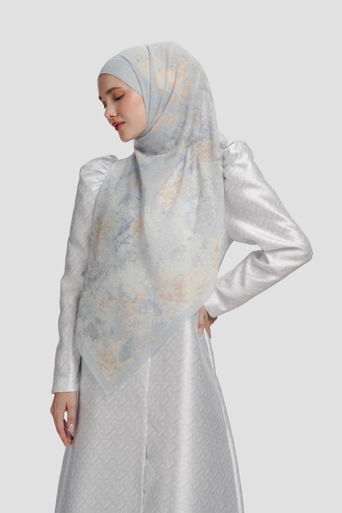 istanbul tie back shawl in dove by buttonscarves 