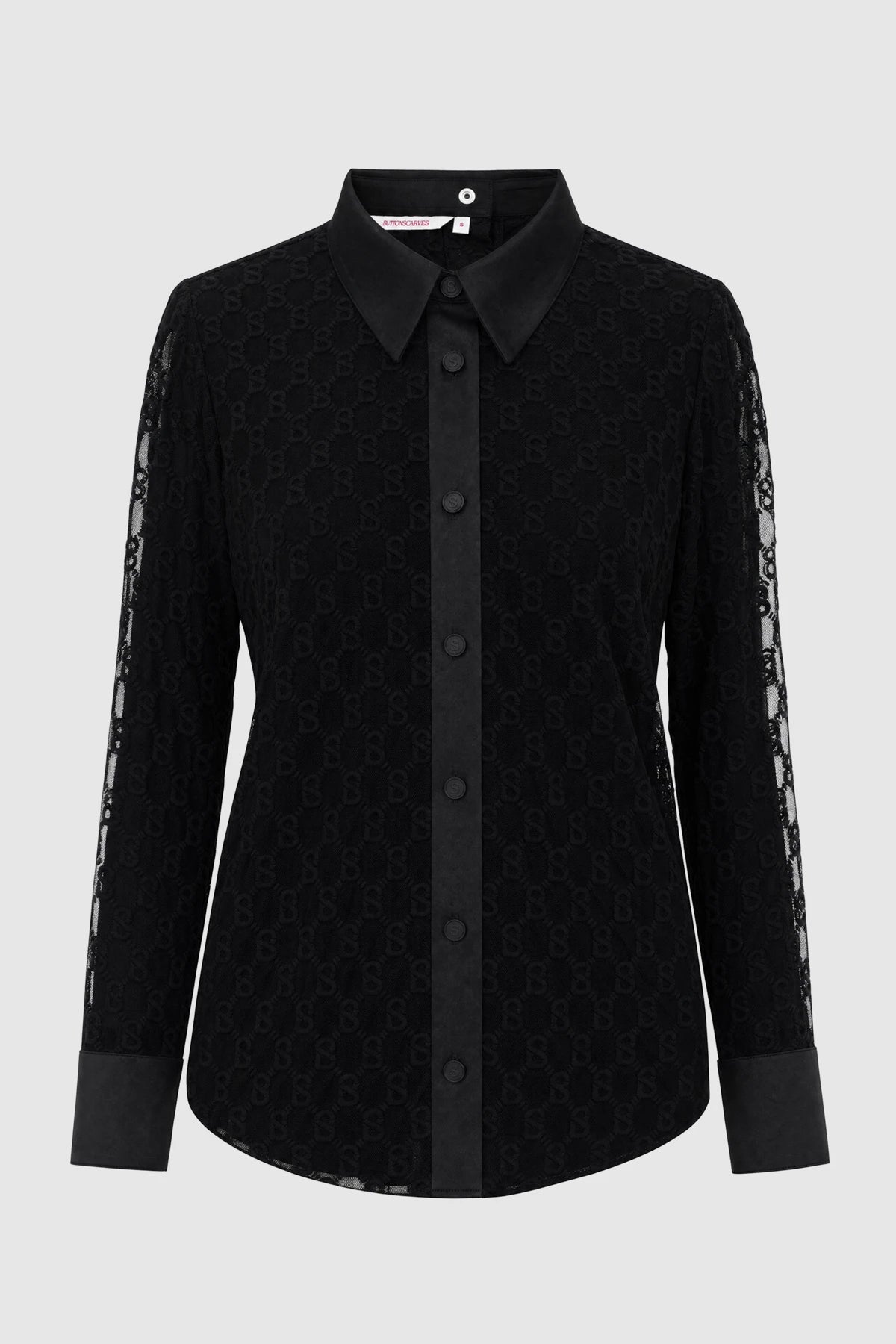Monogram Lace Shirt - Black