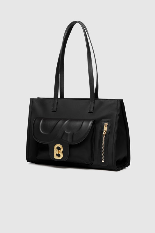 nara tote bag in black by buttonscarves