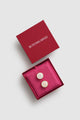 round pin brooch package in gold white