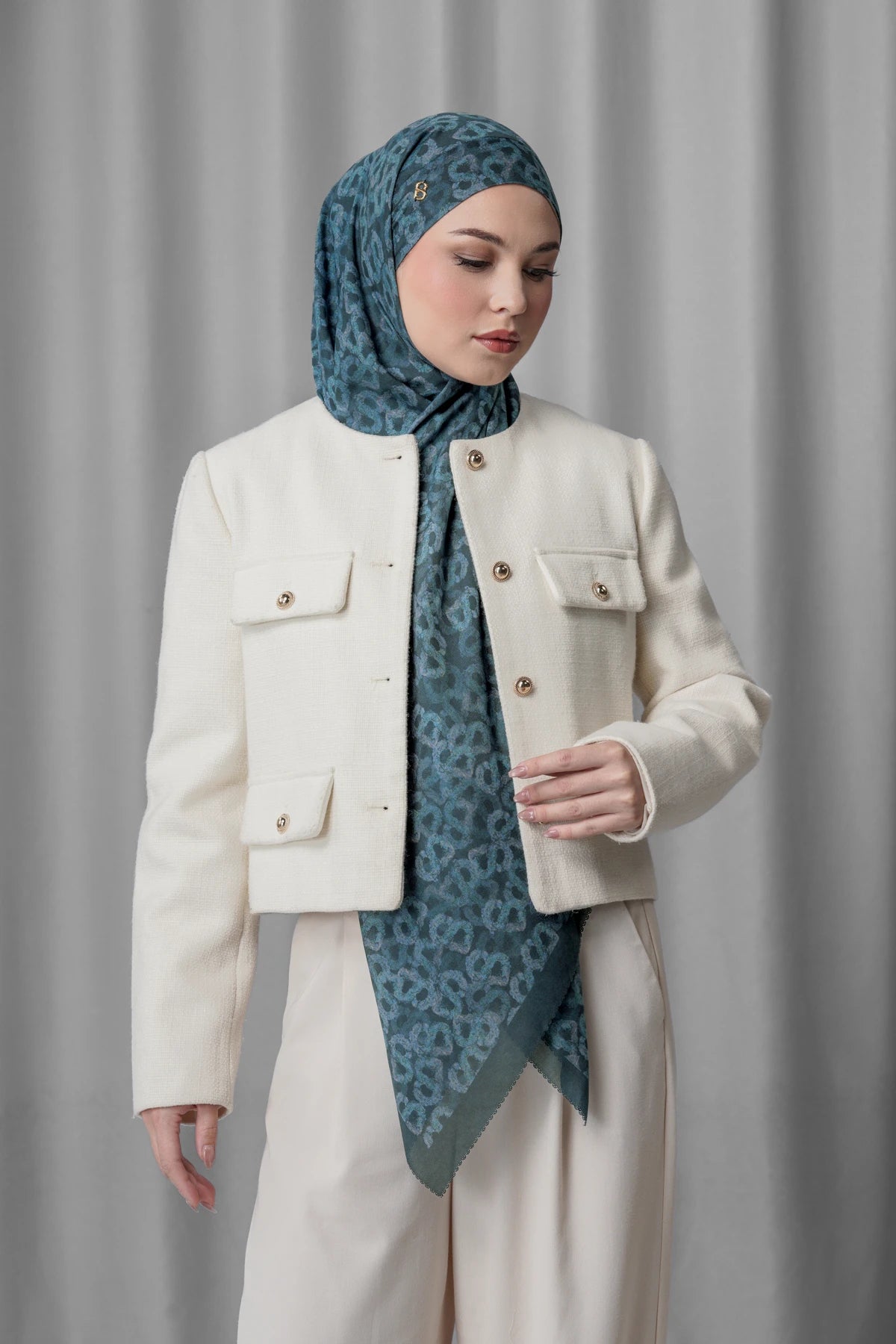 Samla de Fleur Tie Back Square - Blueberry
