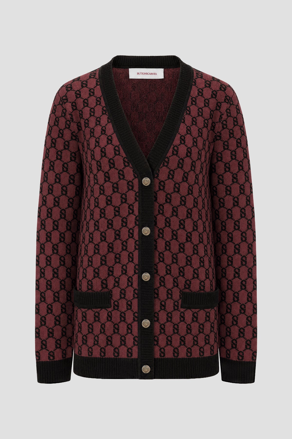 Signature Monogram Cardigan - Bricks