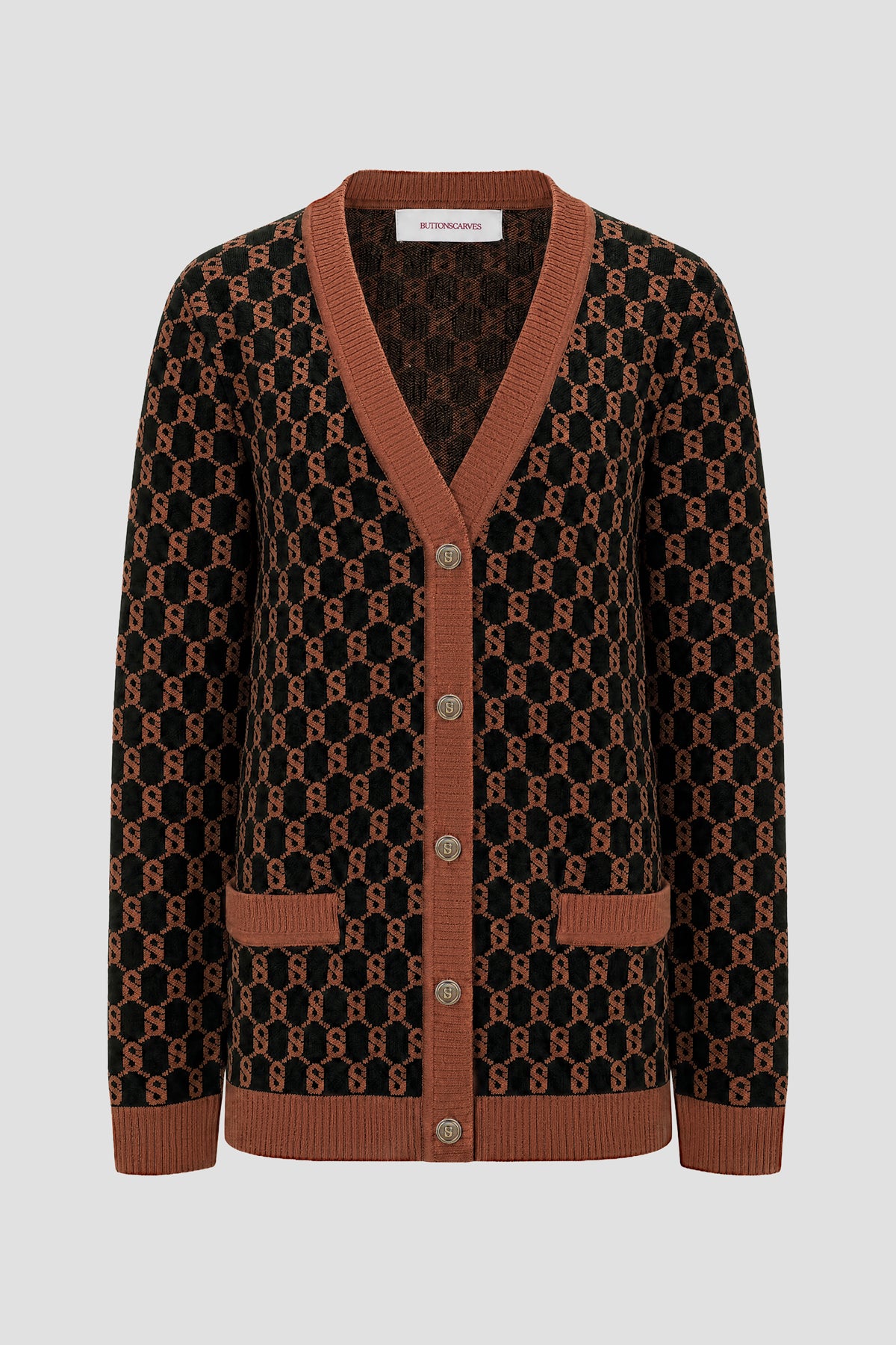 Signature Monogram Cardigan - Brown Sugar
