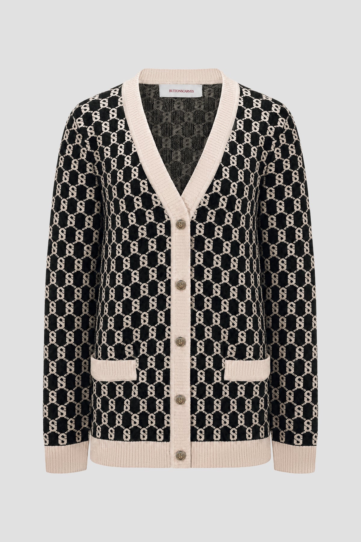 Signature Monogram Cardigan - Caviar