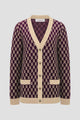 Signature Monogram Cardigan - Dark Plum