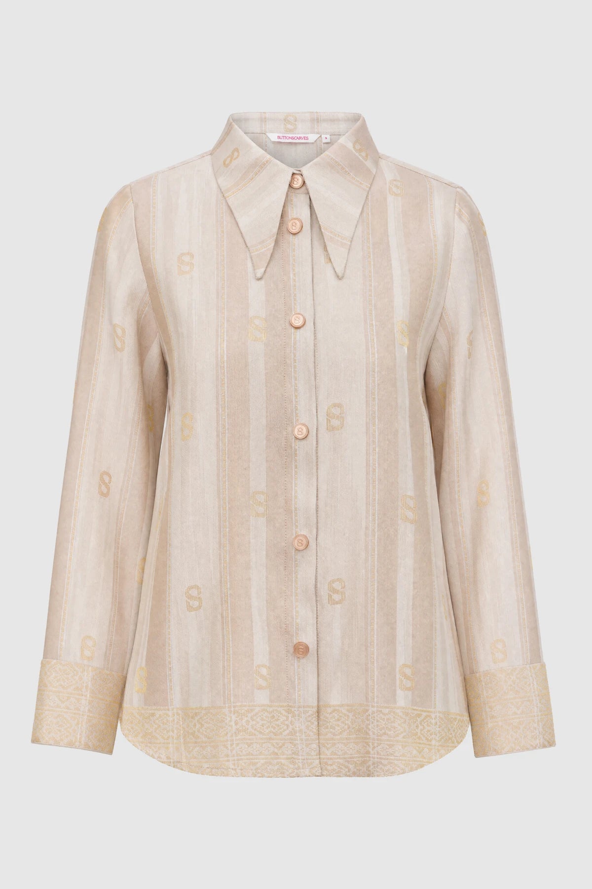 Songket Basic Shirt - Cream