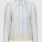 Songket Crop Shirt - Blue