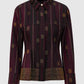 Songket Peplum Shirt - Maroon