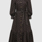 Songket Puff Shirt Dress - Brown