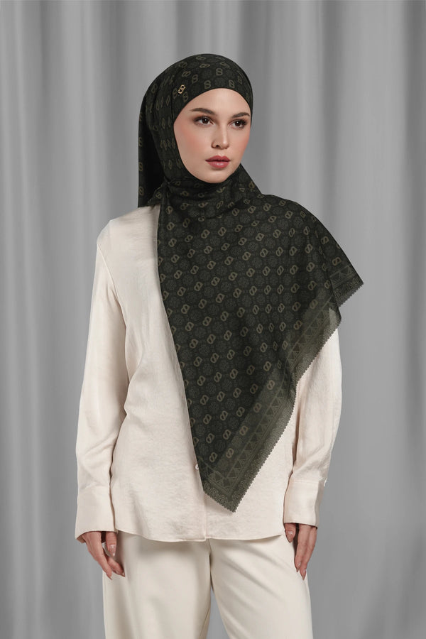 Songket Tie Back Square - Coal
