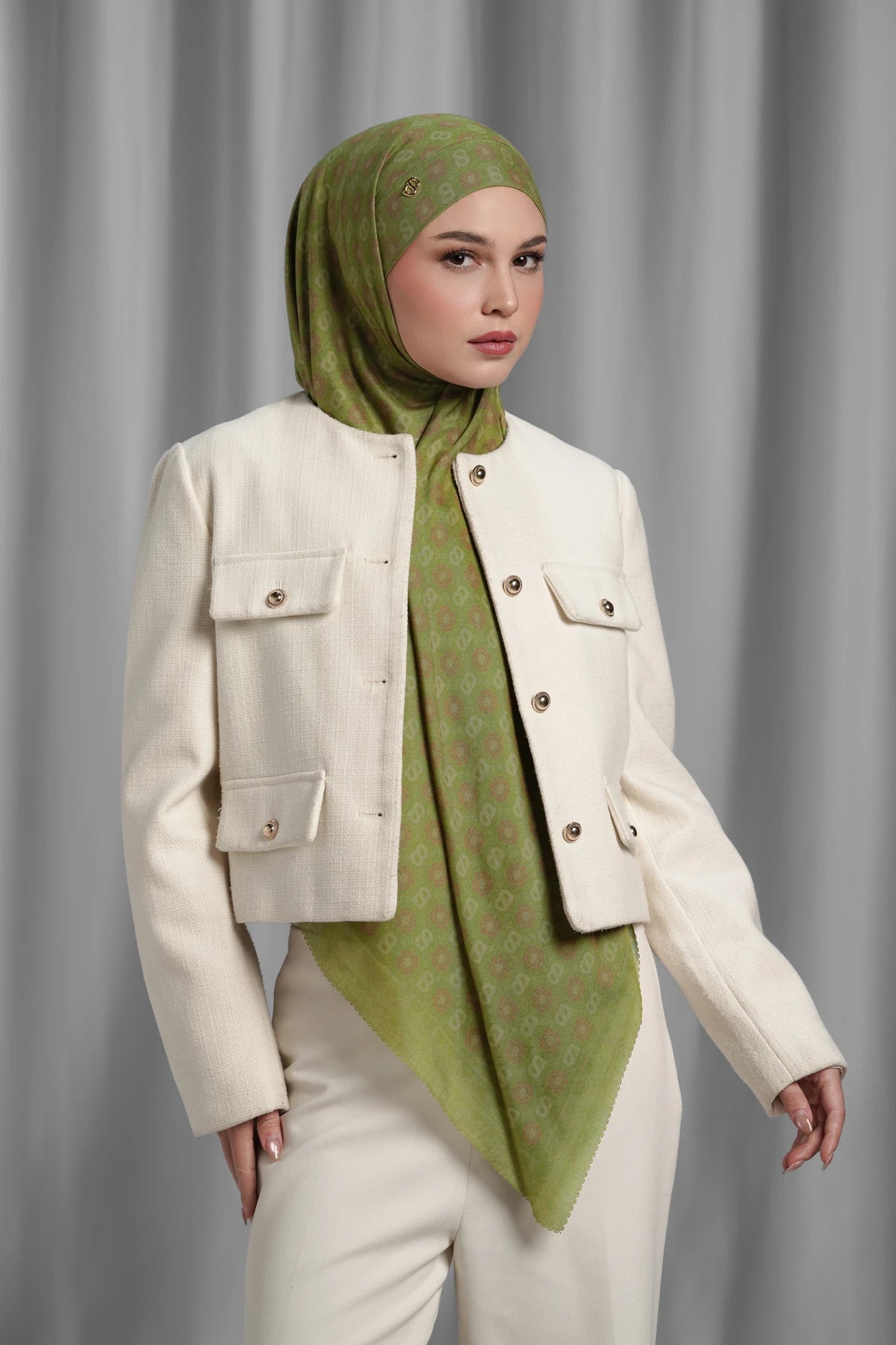 Songket Tie Back Square - Palm