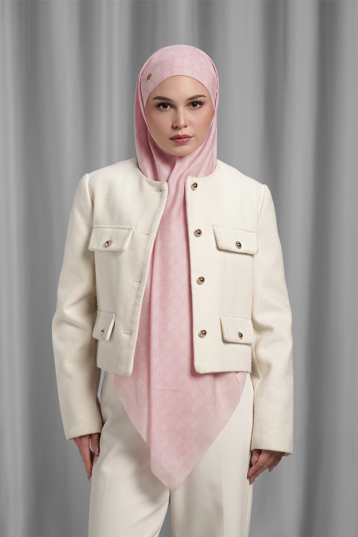 Songket Tie Back Square - Pink Beach