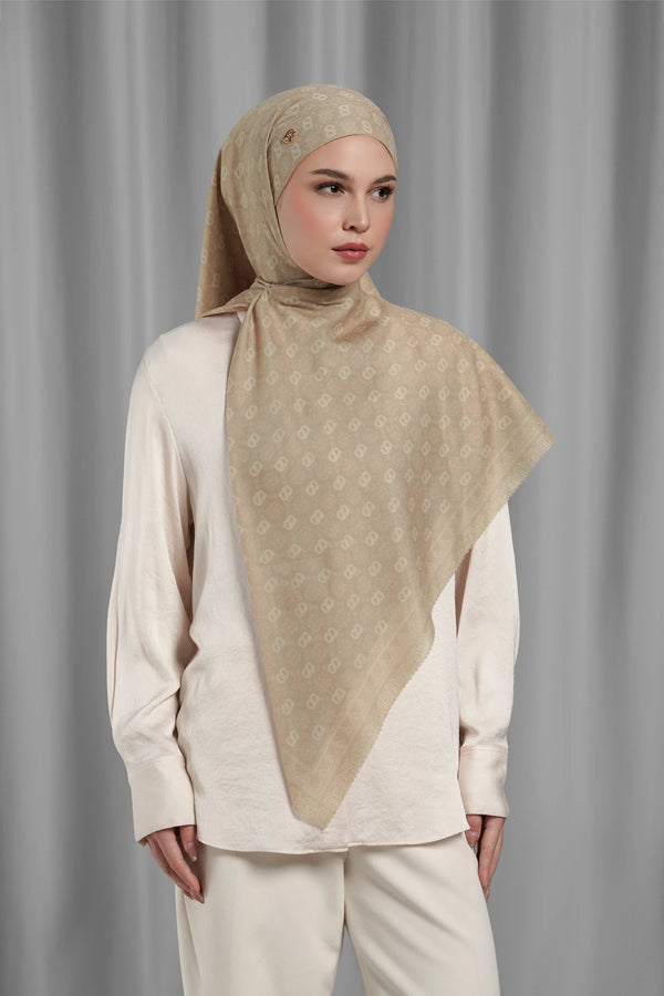 Songket Tie Back Square - Sand
