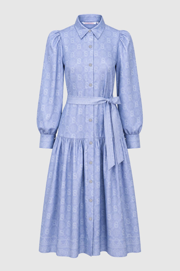 Songket Shirt Dress - Blue
